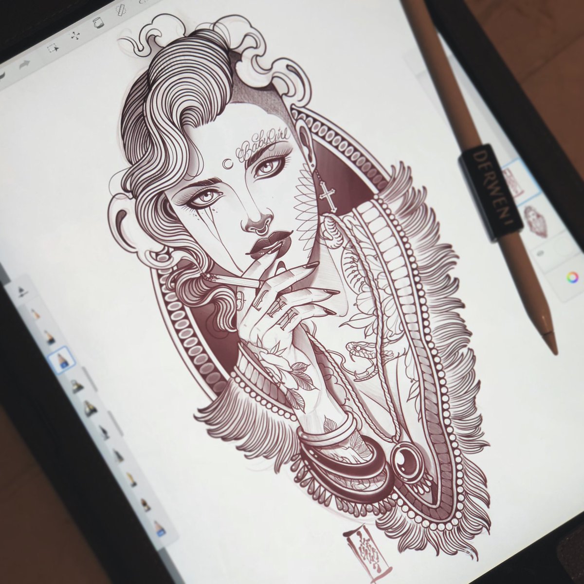New drawing by Jean Le Roux •
You can message him directly through his Instagram if you want to get it #tattoolondon #jeanleroux #uktta #londontattooist #girlhead #sketch #tattoodesign