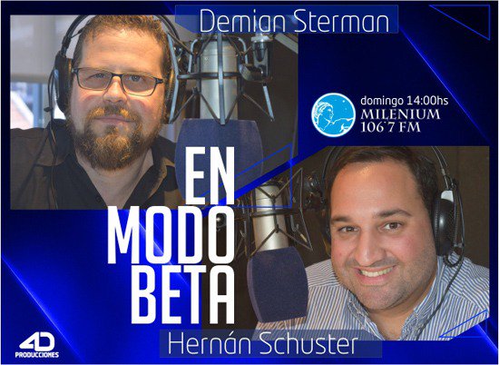 EnModoBeta's tweet photo. Arrancamos @EnModoBeta con @demiansterman y @herschuster. Hasta las 15 por @fmmilenium. Te esperamos!! @4DProducciones https://t.co/FhUsr8GDn0