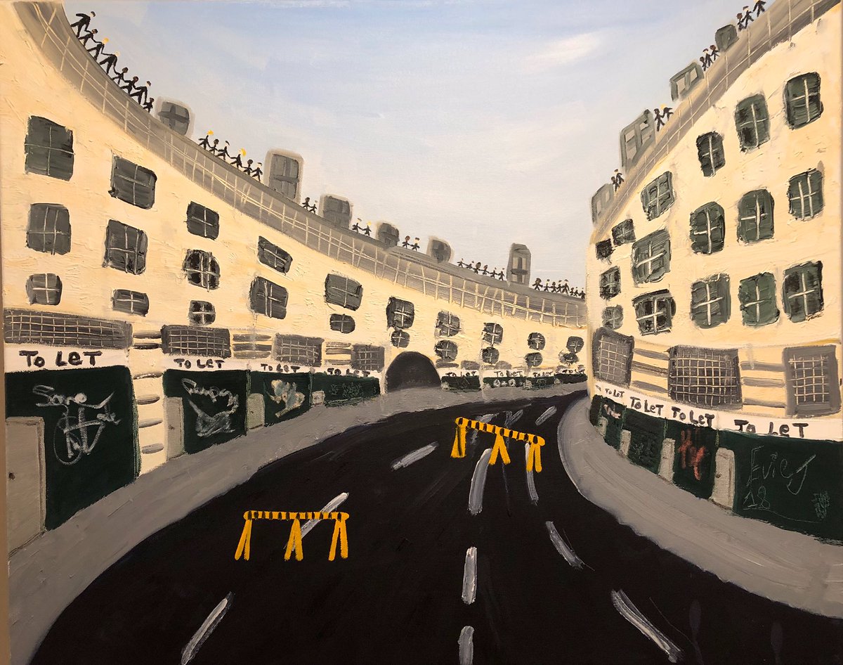 evelynartfactor's tweet photo. New painting finished entitled “Anxiety is the dizziness of freedom - post metropolis” Oil on canvas #TheRealEvieJ #evelynjean #postexpressionist #contemporaryart #londonartist https://t.co/yLPJNbi51u