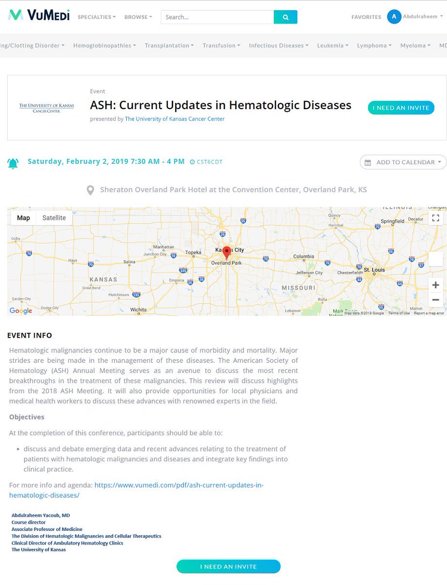 AYACOUB7's tweet image. Please join us for the University of Kansas review of the ASH meeting highlights,  presented by the experts of their fields . #kucancer #kubloodcancer #kucancercenter @Abdallah81MD @KUcancercenter @bmtdoc63 @LeukemiaMD @TerryTsueMD @VuMediHemOnc