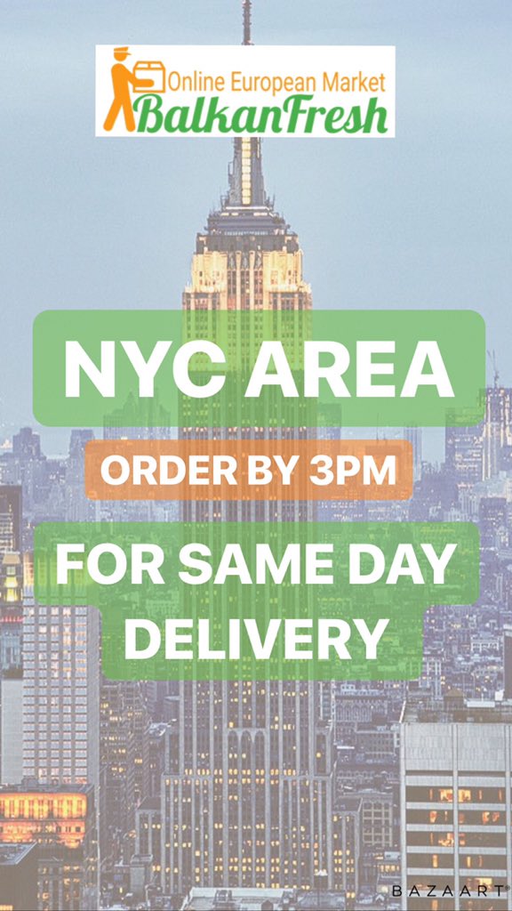 BalkanFresh's tweet photo. We now offer same day delivery in NYC. #balkanfood #europeanfood #europeanfoodmarket #oimportedfood https://t.co/QM55Lytp8q