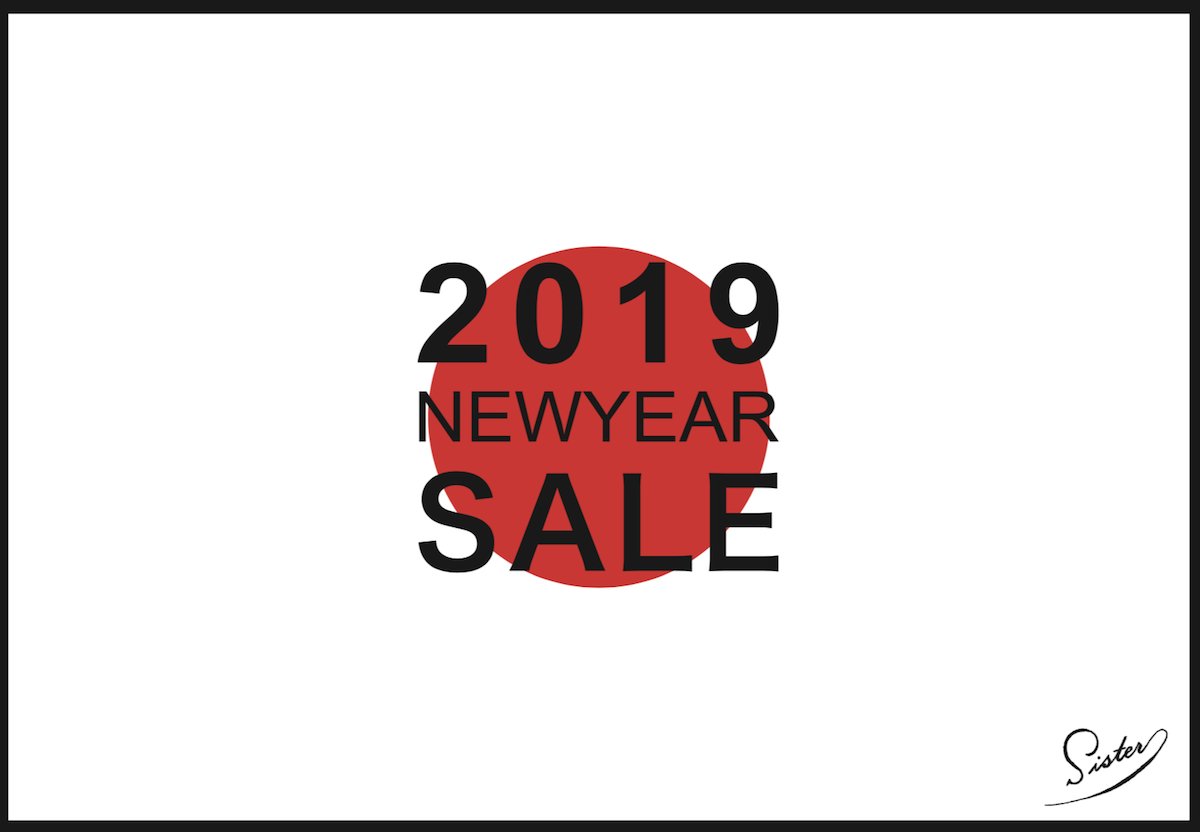 SISTER_WEB's tweet photo. 本日を持ちまして2018年の営業は終了となります。
今年も当店をご愛顧頂き誠にありがとうございました。

新年は「1月2日」から営業開始となります。
同時に NEW YEAR SALE もスタート致します。

2019年もSISTERをよろしくお願い致します。

https://t.co/AZJ6CcMgZY https://t.co/9LdqndjWc4