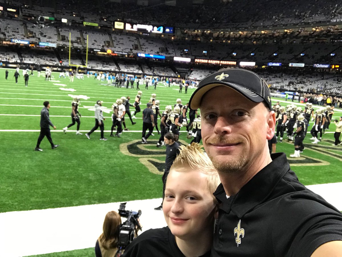 WHO DAT! My boys 1st #Saints game. #SaintsGameday