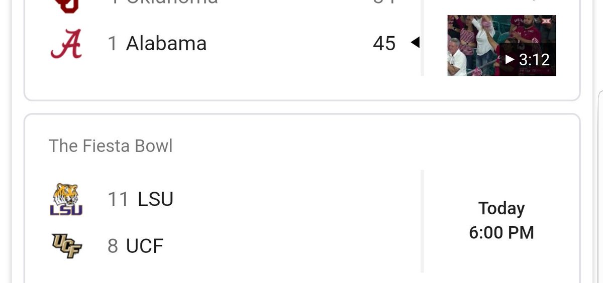 BAfromThe904's tweet photo. I've been looking forward to this game all day only to find out that they don't play until Tuesday at 1pm?!?.....@google fix yourself or I'm going back to Jeeves #FiestaBowl
#googleiswrong #jeevesisprobablyright #probablynotthough https://t.co/SWA0Fda1nO