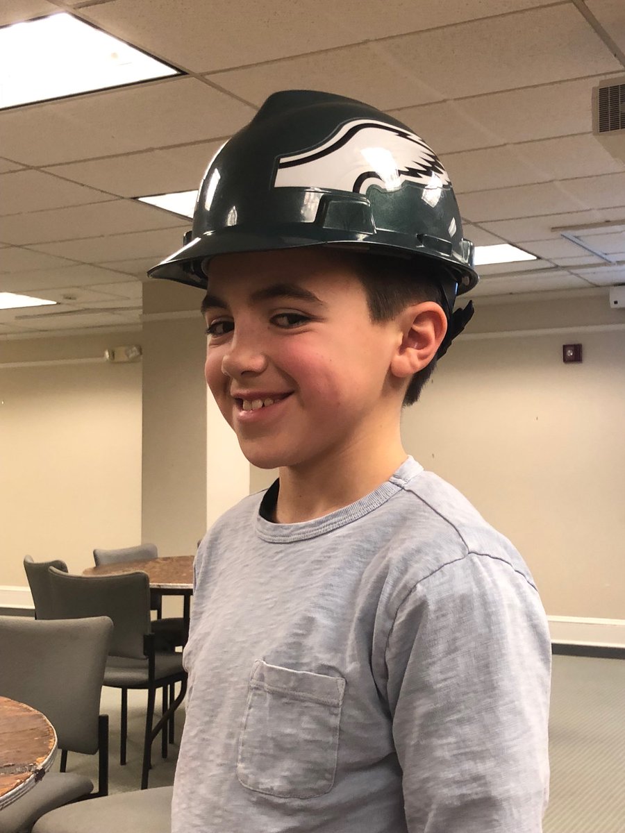 HughE_Dillon's tweet photo. Finally found a good home for this licensed construction helmet from #500walnut Nephew Beau https://t.co/u1Thf7d8sm
