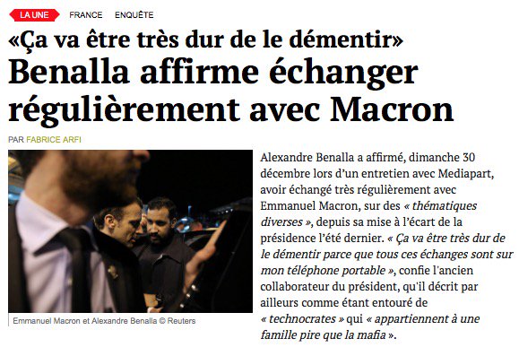 edwyplenel's tweet image. À la Une de @Mediapart cette nuit, après nos révélations sur les passeports diplomatiques, la suite du sidérant feuilleton Benalla qui met à nu la présidence Macron : mediapart.fr/journal/france…