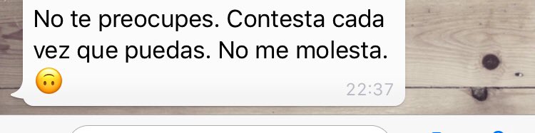 sharymunm's tweet photo. Ver este tipo de mensaje me motiva a contestarle mas rápido, no se si por la madurez en que toma mis descuidos o porque sabe enfocarse en las cosas que son más importantes 😊 #MasPersonasAsí https://t.co/a3wxi0Zb0W