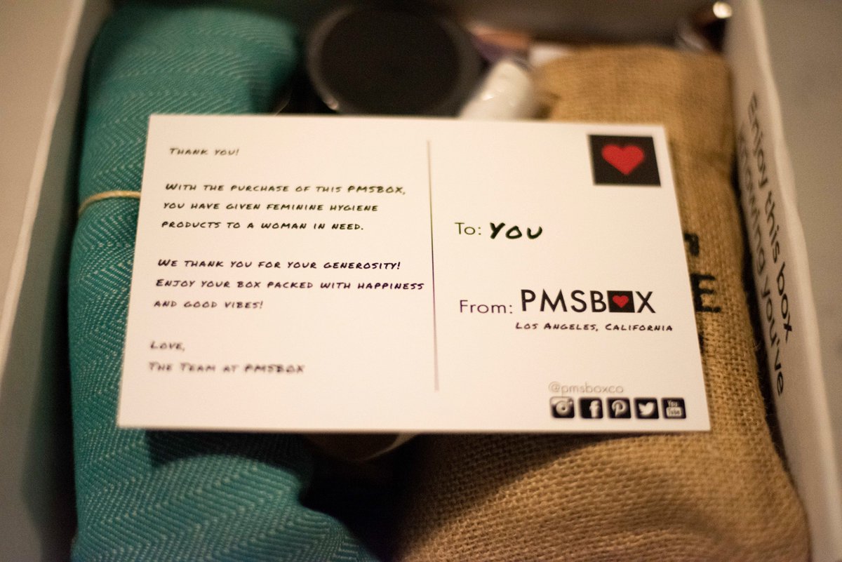 pmsboxco's tweet photo. The first boxes were sent out. Here is a sneak peek to all the wonderful stuff you have missed. A major thank you to all of you that have purchased a box to #helpwomen. Thank you @daisy_noemi for the wonderful pics. #PMSBOX #YouAreAmazingPeriod #Period #EndPeriodPoverty https://t.co/85zkcxNLNo