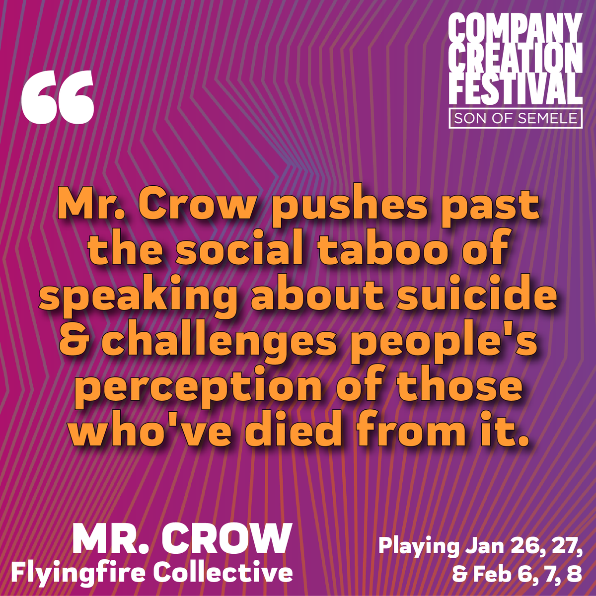SonofSemele's tweet photo. Mr. Crow is a multimedia interactive performance that explores the complexity and controversy of suicide through the lens of personal memory. The performance digs into the aftermath of suicide by recreating fragmented memories stored in multiple media. #semelefest #lathtr https://t.co/FtxdNztjPv