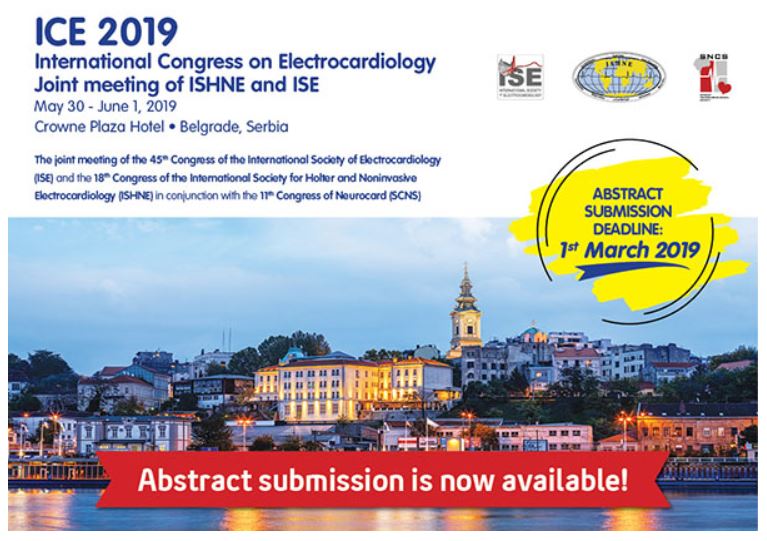 JElectrocardiol's tweet image. #CallForScience: Abstract submission for #ICE_2019 to be held in #Belgrade , #Serbia is now open. Deadline for submission is March 01 2019. Submission instructions are outlined here: ow.ly/hfSQ30n7oHH #ISE #ISHNE
