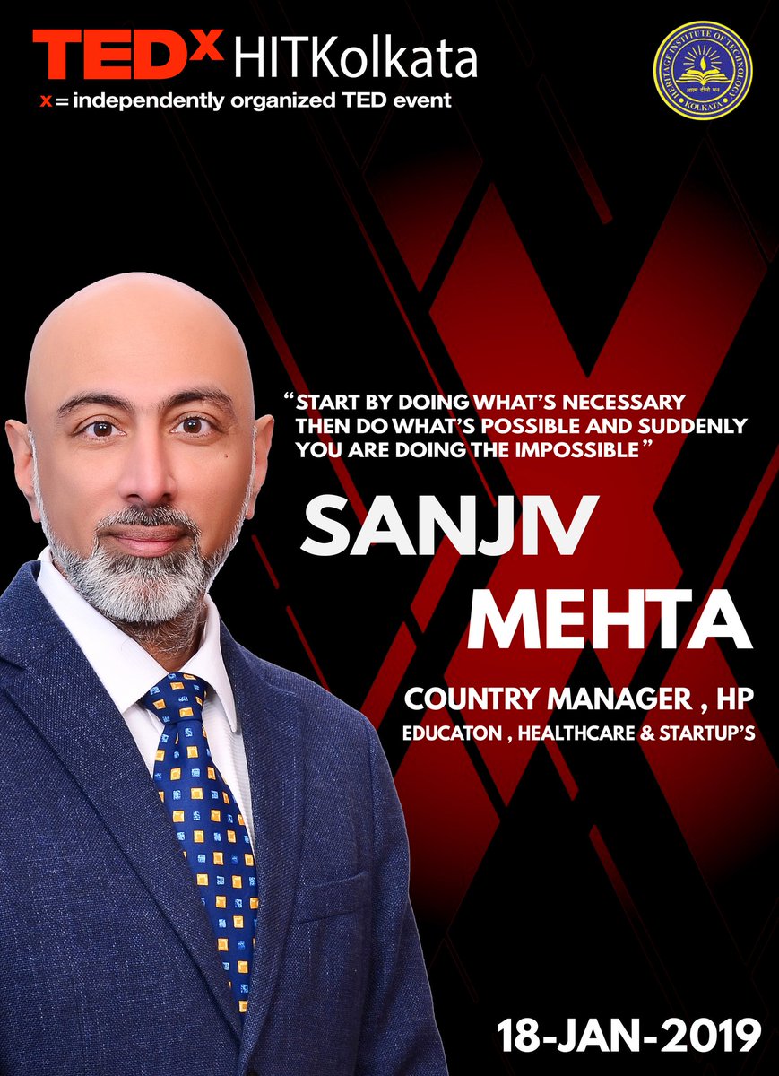 Folks of HITK! Here come we unveil our 1st speaker of TEDxHITKolkata, a business leader and Technologist - Sanjiv Mehta
Award Winning Global #Business Leader &amp; #Technologist | Go-To-Marketer | Sales Coach &amp; Mentor | Speaker on #CNBC. 
#TEDxTalk
#Out_of_the_box
#TEDxHITK
#tedxhitk
