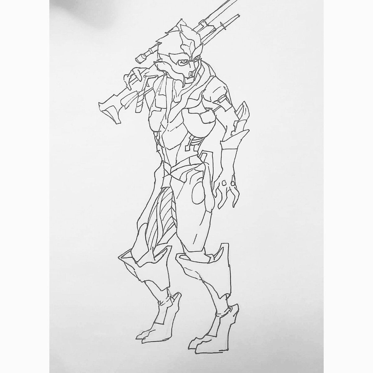 LadyNightLight's tweet photo. Meet Vitani, the Turian!
A rough sketch of my new starfinder character, can't wait to play her tomorrow!
Oof sci-fi armour is going to be the death of me XD
#starfinder
#turian #masseffect #femaleturian #palavan #rp #roleplay #conceptart #conceptartist #originalcharacter #artist https://t.co/g60isK3QTA