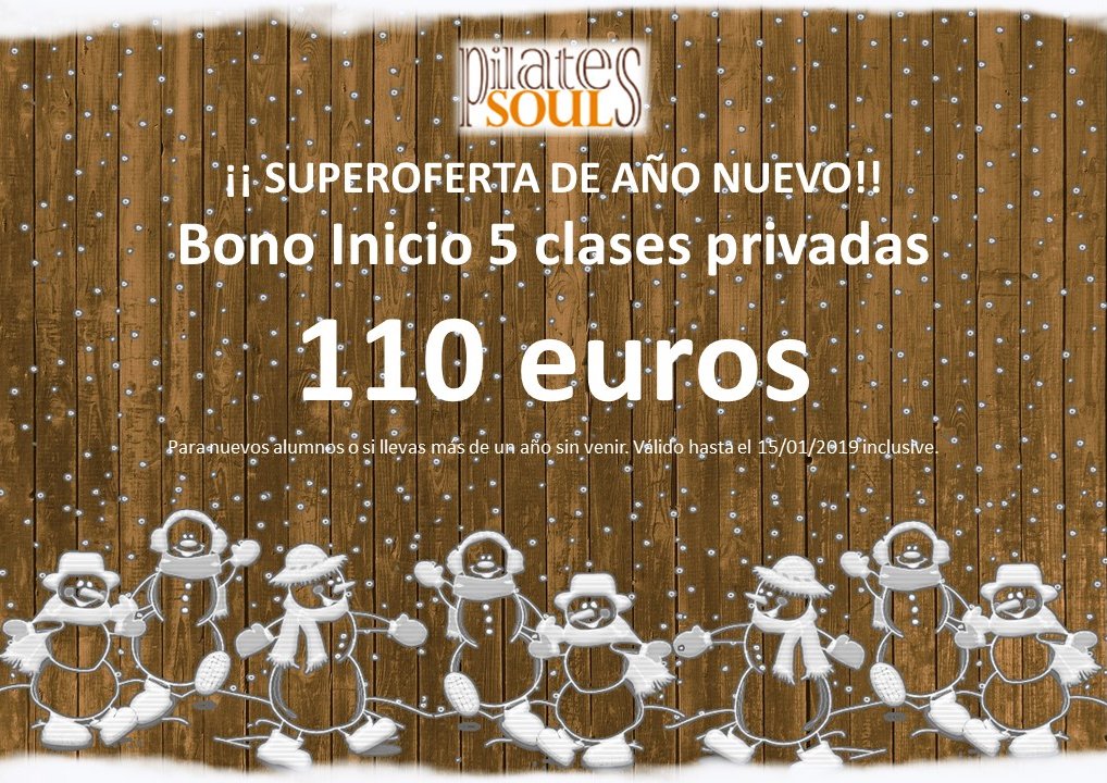 PilatesSoul2's tweet photo. ¡Aprovecha esta oferta limitada para el mejor regalo de Reyes o para tus propósitos para el 2019!
#pilates #regalo #reyes #regalasalud #regalatesalud #porquetulovales #pilatesconaparatos #madrid #zonaretiro #oferta #promocion #promocionlimitada #pilatessoulmadrid @PilatesSoul2 https://t.co/Vvi0Wmxgjt