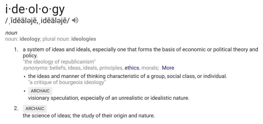 Ideologies are systems we use to make sense of the world. Usually helpful, ideologies come in all shapes and sizes and are often kept by groups:• Religions• Political affiliations• Teams, or organizations• Family• … Even fitness groups and diets