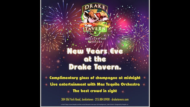 DrakeTavern's tweet image. Make your reservations now for a great dinner and then stay for " Mas Tequila Orchestra" for some great music threw mid-night. #draketavern #jenkintown #NewYearsEve #NewYearsEve2019