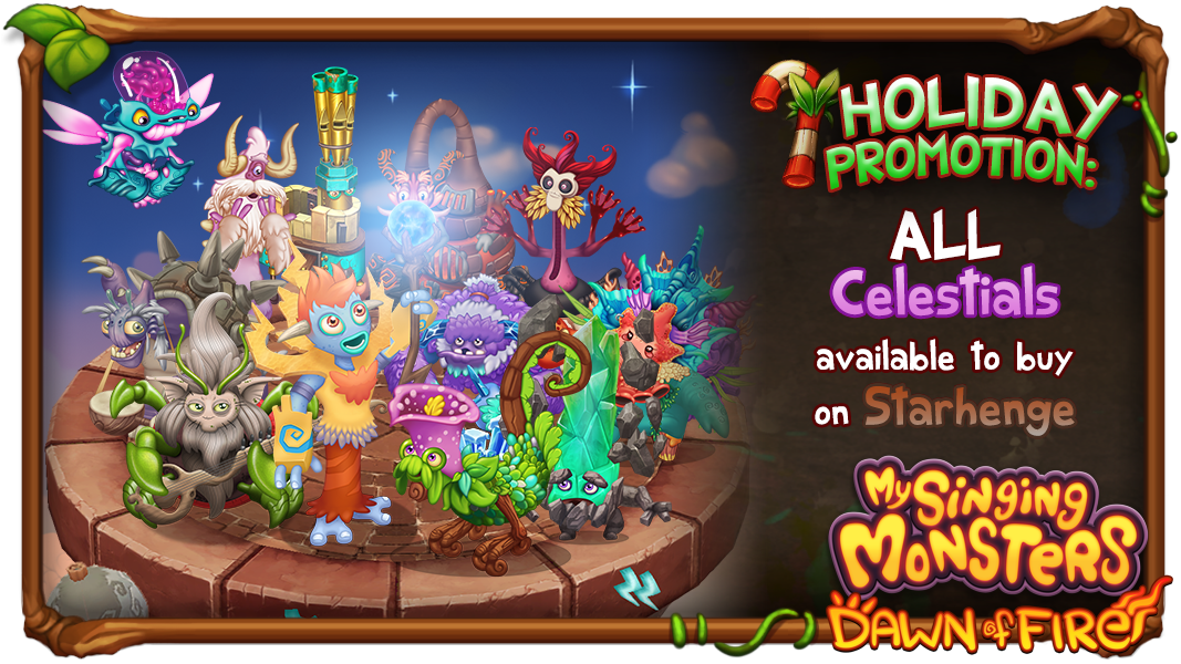 The feelings of togetherness are so strong during the holiday season that  they have even reached the far-flung Starhenge!  There are only 3 DAYS  LEFT to get ANY CELESTIAL on Starhenge,
