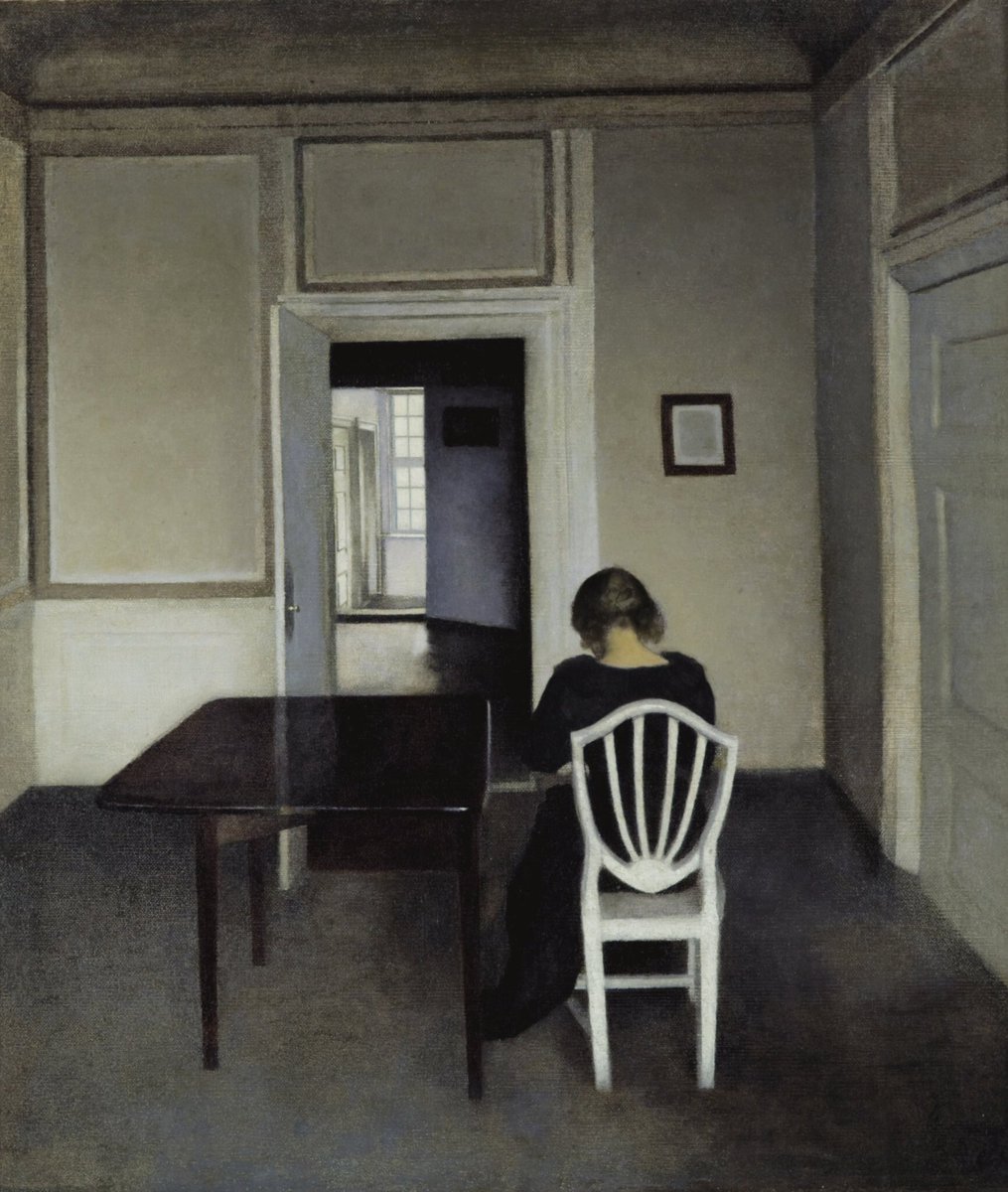 ddoniolvalcroze's tweet photo. The great Danish painter Vilhelm Hammershøi (1864-1916) is often described as “the painter of quiet rooms” https://t.co/V8dthZRcPP