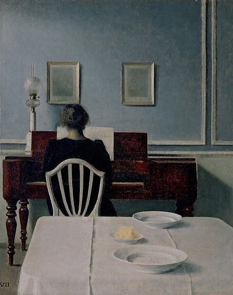 ddoniolvalcroze's tweet photo. The great Danish painter Vilhelm Hammershøi (1864-1916) is often described as “the painter of quiet rooms” https://t.co/V8dthZRcPP