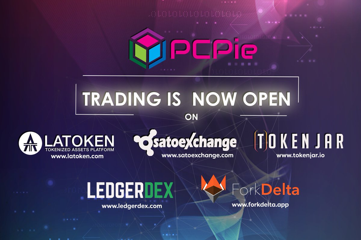 TraderRiki's tweet photo. 2019 the year of #preCharge. Many beautiful things are on the program, such as their own exchange. But until then, #PCPie can be traded on 5 exchanges.

#bitcoinnews #follobackinstantly #ethereum #follo4follo #eth #btc #altcoin #cryptotrading https://t.co/03Dt1xcXx8