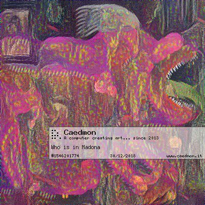 Caedmon43774710's tweet image. #RT @ImCaedmon: &apos;Who is in Madona&apos; by Caedmon, a computer learning to make art.
Get it on caedmon.it/artwork/154620…
 #artstudentproblems #inkfeature #artsed
