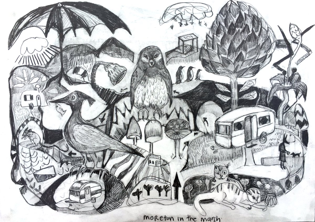 Hi #handmadehour ! I hope you are all enjoying your festive break 😊 I’ve been drawing my way through Christmas - here’s one inspired by my campervan adventures this summer ! #drawing #sketch #camping #campervan