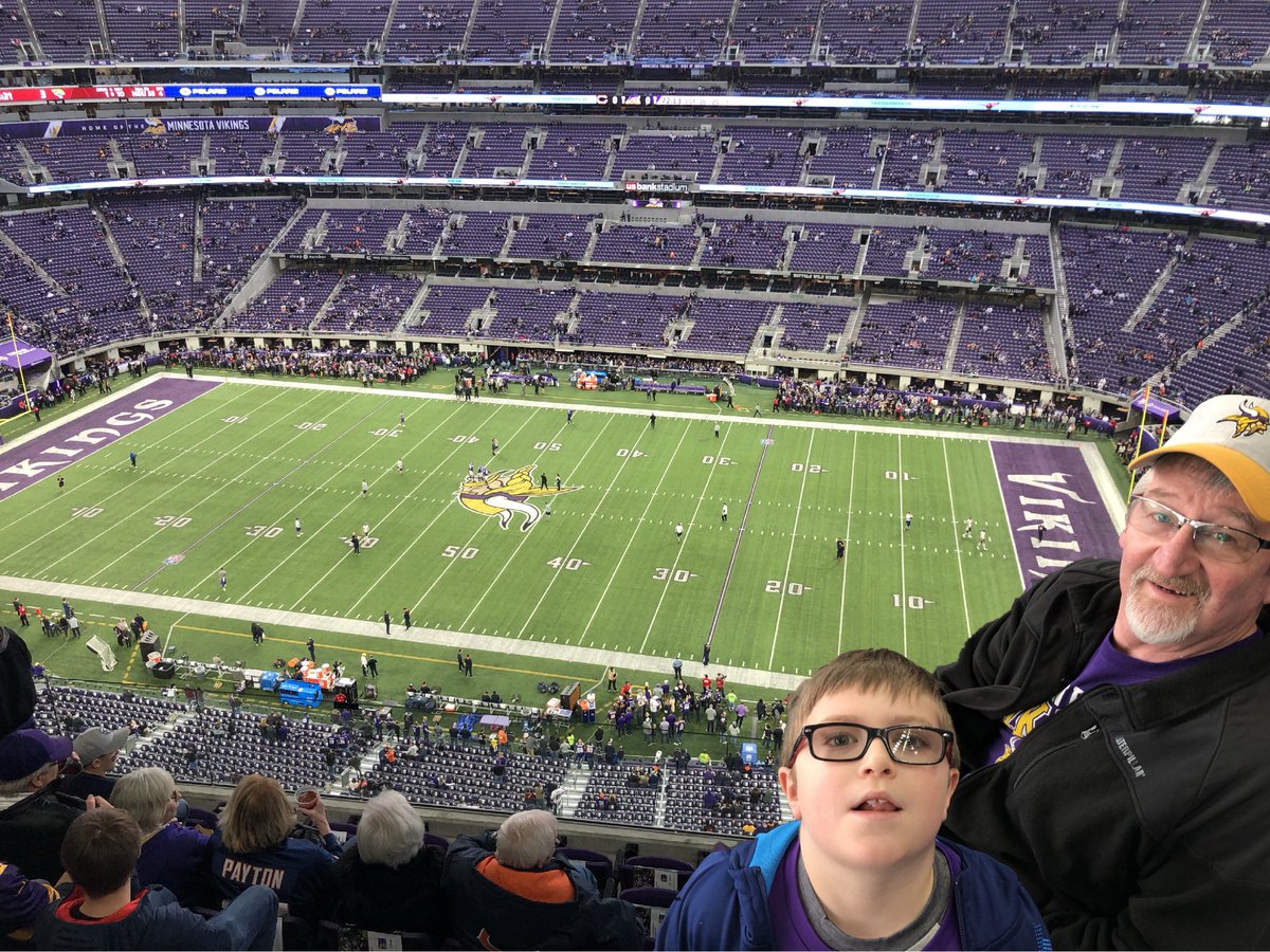 daalgrim's tweet photo. #skol Gramps and Eli and their first Vikings game! https://t.co/flWxKsRCWz