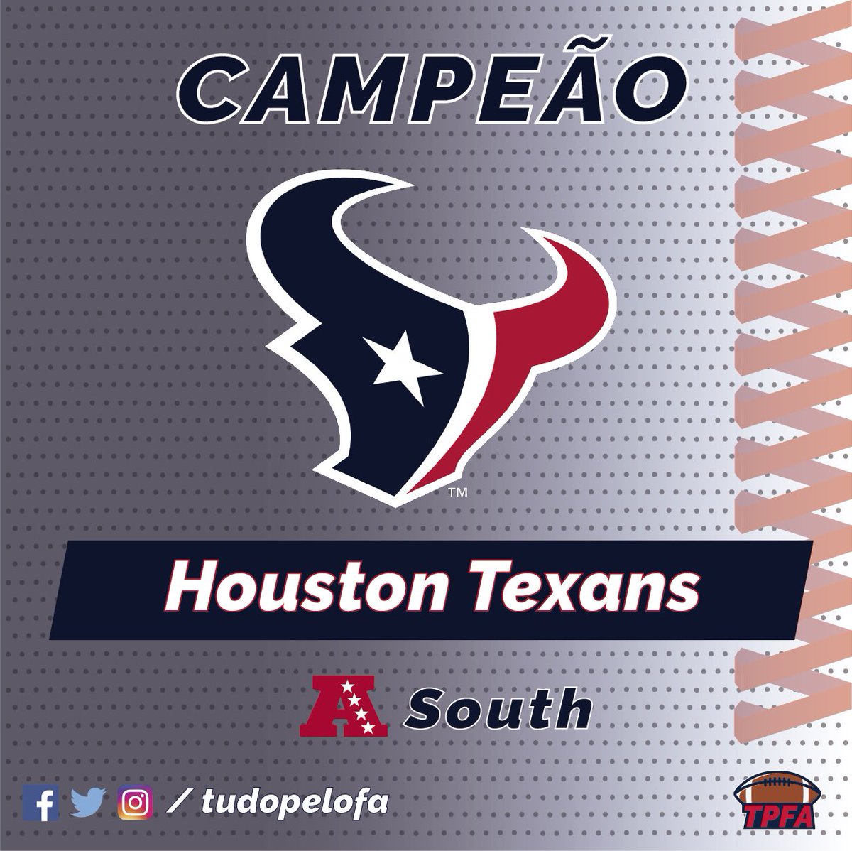 tudopelofa's tweet photo. Com a vitória por 20 a 3 sobre o @Jaguars, @HoustonTexans garantiu o título da AFC South! #tpfa #tudopelofa #nfl #afcsouth https://t.co/2xvM1ehixo