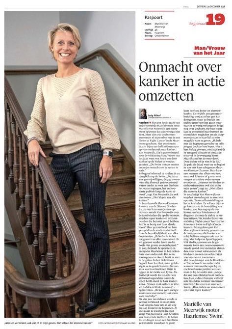 MariellevanMvdT's tweet photo. WoW - genomineerd voor Man/Vrouw van het Jaar 2018. Help je mij deze nominatie om te zetten in GOUD? Goud voor onze #SwimtoFightCancer #Haarlem en goud voor sneller en beter kankeronderzoek 🍀🤞🍀 zodat niemand hoeft te overlijden aan kanker! Samen maken we een vuist tegen kanker https://t.co/jrCNS1hfJi
