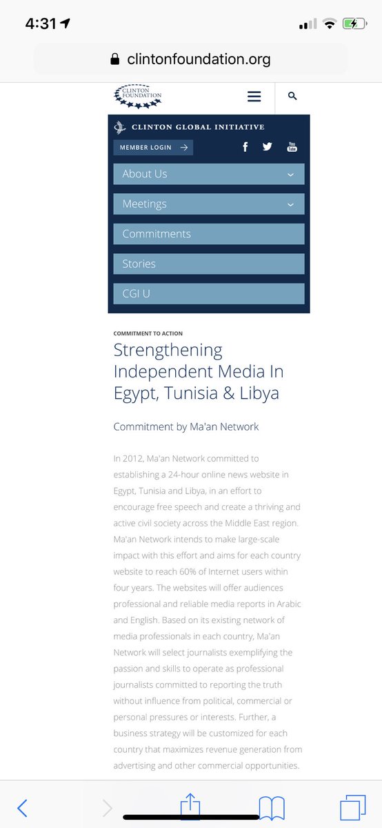2. In 2012, Ma'an Network committed to establishing a 24-hour online news website in Egypt, Tunisia and Libya...? https://www.clintonfoundation.org/clinton-global-initiative/commitments/strengthening-independent-media-egypt-tunisia-libya