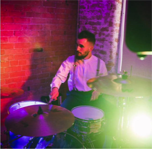 Sometimes our clients have specific ideas for our attire - we've worn tuxedo's, sharp suits, surf shorts, terrible socks - it's up to you (within reason) - and here's our Ross looking dapper behind the kit #rockband #weddingband #coversband #partyband