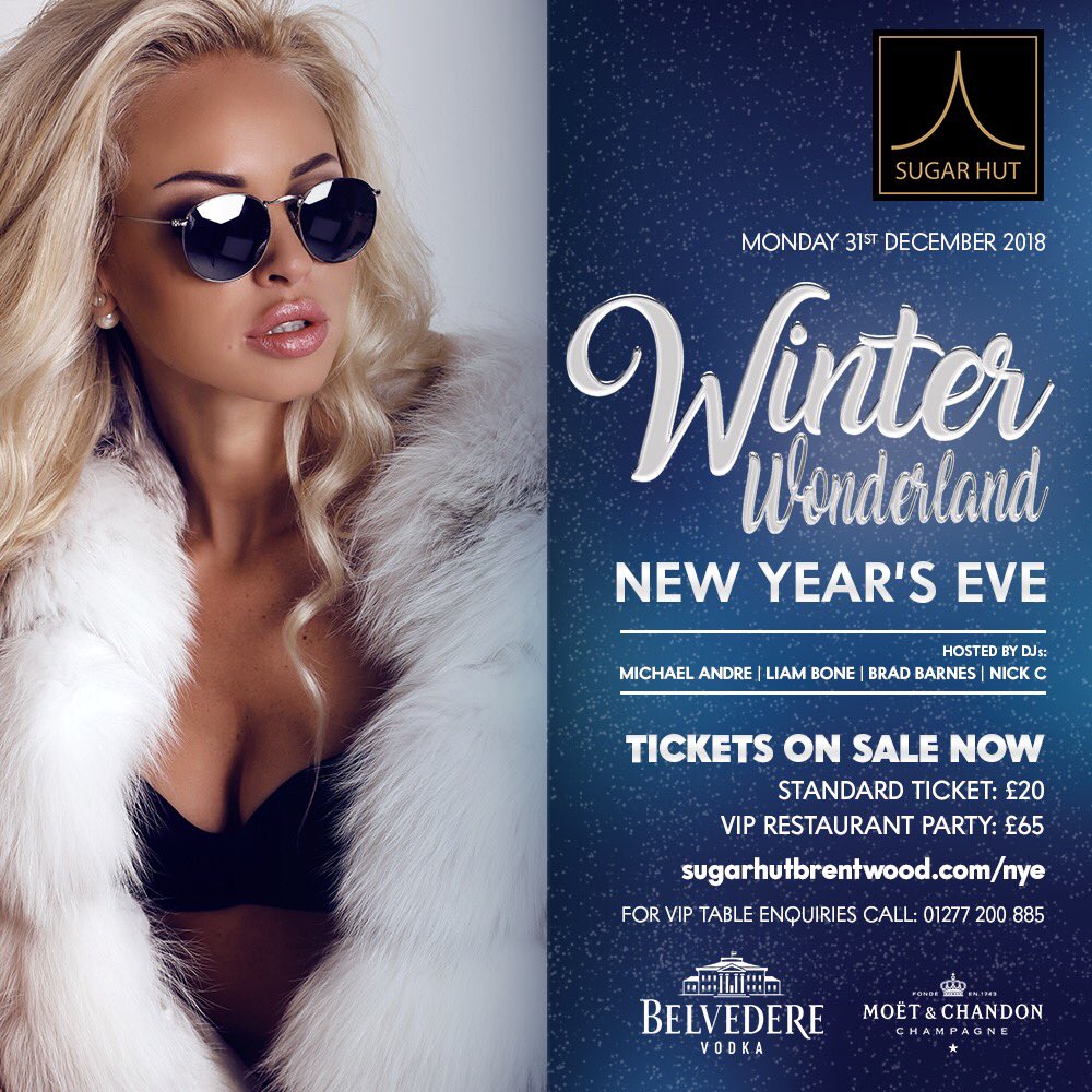 #nye <a href="/sugarhut/">Sugar Hut</a> !!!!
Playing alongside <a href="/LiamBone1/">Liam Bone</a> &amp; <a href="/mrmichaelandre/">Michael Andre</a> for our final party of the year !! #newyearseve #2019