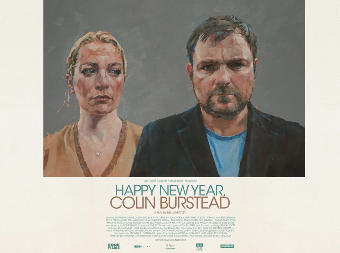 LPMConstable's tweet photo. #HappyNewYearColinBurstead is on @BBCTwo right now!! Directed by #BenWheatley starring #NeilMaskell #SamRiley #CharlesDance #AsimChaudhry &amp; many many many more faces!! Switch over to watch it!  @ColinBurstead @rookfilms @BBCFilms https://t.co/4fyE2AQVzU
