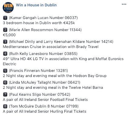 The winners have been chosen... congratulations to everyone who entered our #WinAHouseInDublin draw!