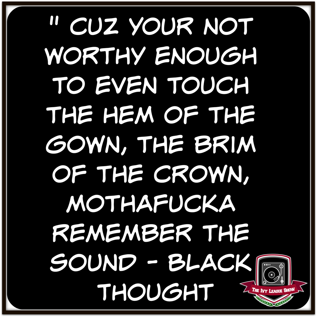 alumnichairman's tweet photo. #quotables #podcast #vlodcast #hiphop #music #culture #media #art #baroverbullshit #baroverpopularity #coasttocoast #independent #quality #wordsmith #beats #beatsryhmeslife #slaps #verses #concepts #delivery #rap #newrap #oldschool https://t.co/XlliQp7hTR