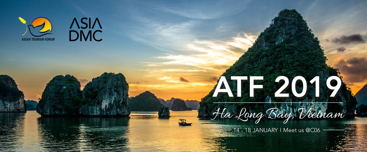 ASIADMCGroup's tweet photo. The ASEAN Tourism Forum #ATF2019 will be held at the World Heritage destination of Ha Long Bay, from 14-18 January 2019.
#ASIADMC's travel experts are excited to showcase our latest products and activities to #traveltrade partners at booth C06
> Read more: https://t.co/qWiZrX1XF6 https://t.co/T4zFYPk1P6