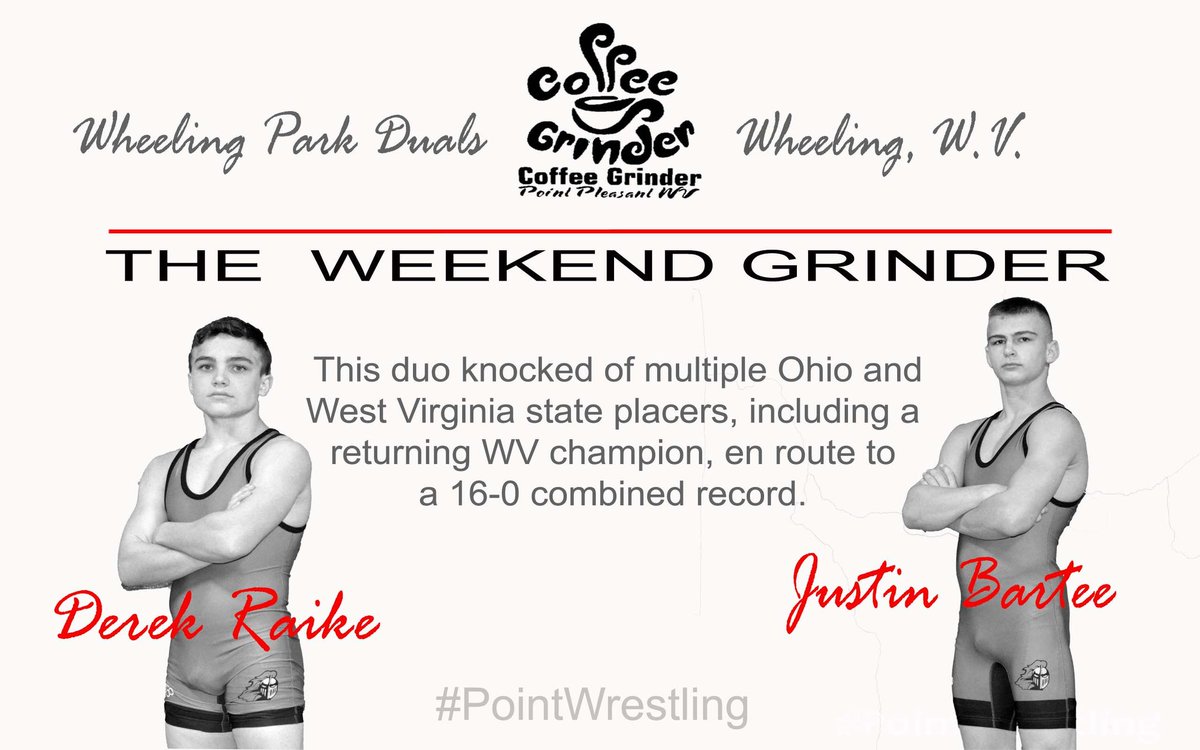 PPJSHSwrestling's tweet photo. The Weekend Grinder presented by the Coffee Grinder. Derek Raike and Justin Bartee #PointWrestling https://t.co/E53HuDBTaL