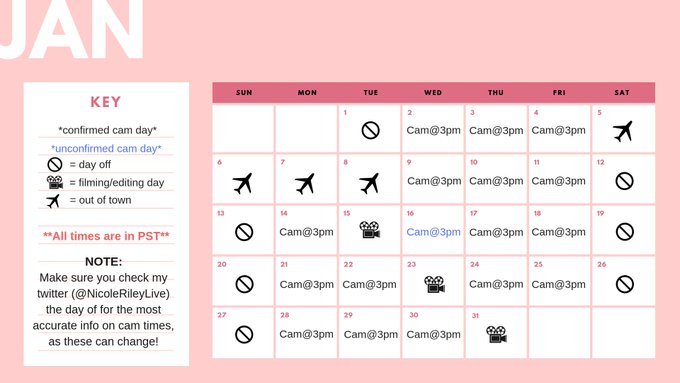 Just put together my MFC cam schedule for January if anyone is interested! 😊 https://t.co/fuEU3qoQsF<a href="/tag/onmfc"class="tags"><span>#onmfc</span></a>