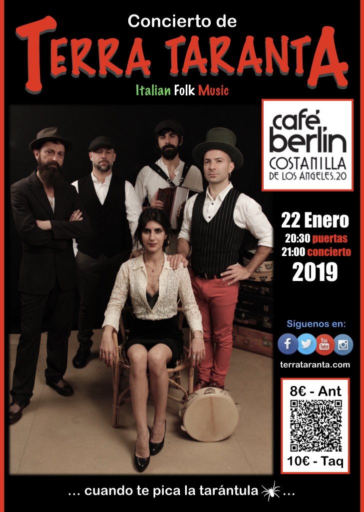 terrataranta's tweet photo. Terra Taranta os desea FELIZ AÑO NUEVO... volvemos en Café Berlin el 22 Enero ¡¡¡os esperamos!!! https://t.co/y78g9LAXiL https://t.co/NGIWE3TETO