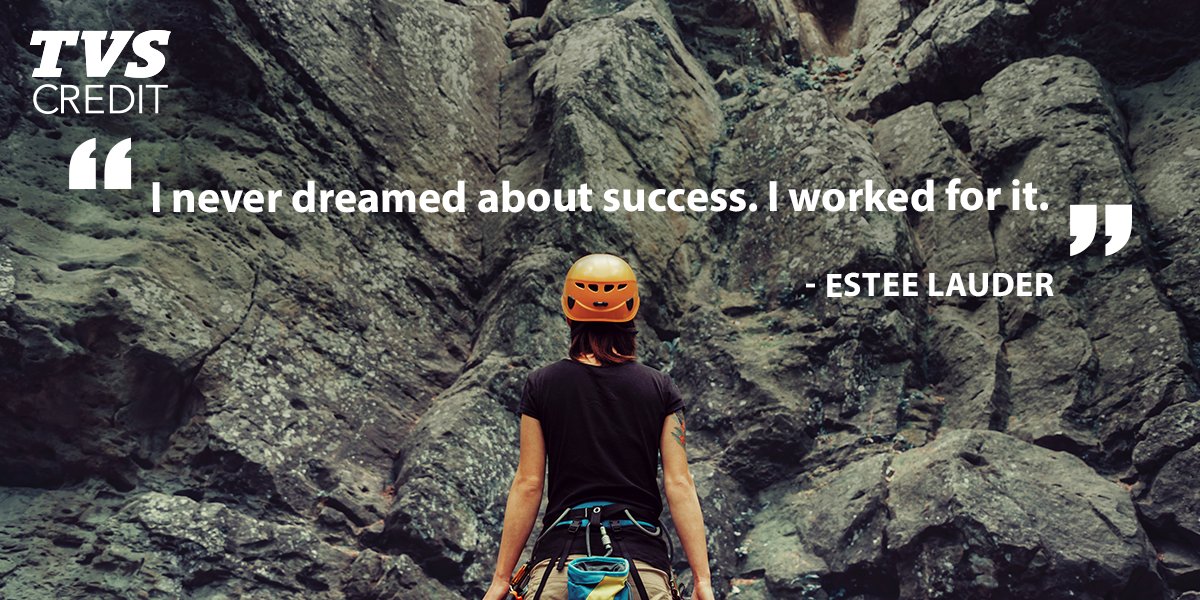 TVSCredit's tweet photo. Only diligent work can lead us towards our goals, and not mere aspiration. 
Aspiring for success is a great start, but it’s only the first step. It’s diligent work that actually takes you to your goals. #MondayMotivation #TVSCredit https://t.co/o1p3kREqjw