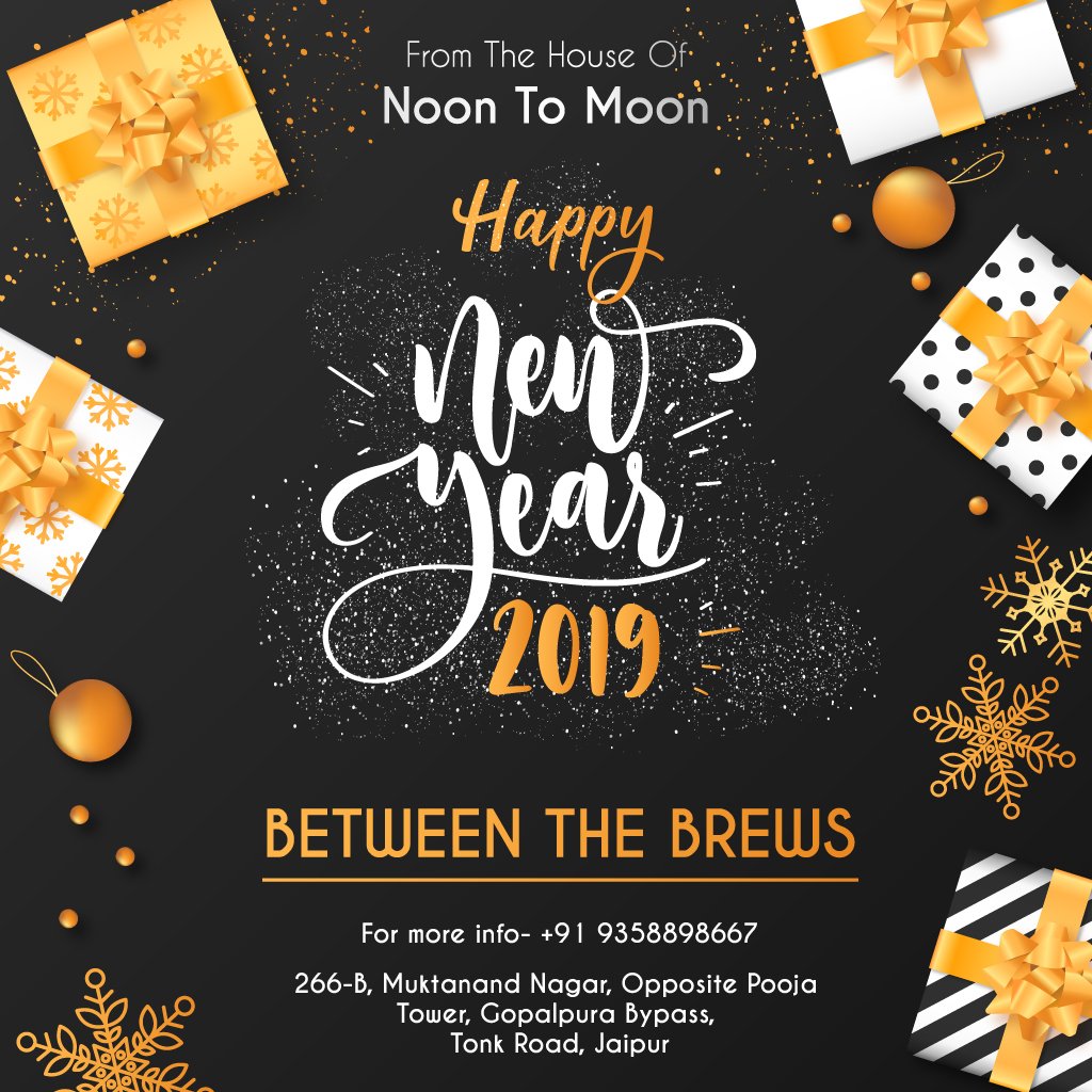 betweenthebrews's tweet photo. Welcoming a prosperous 2019 full of delightful colors and exciting new beginnings!!!
.
From the House of Noon To Moon, Between The Brews is a High-End Family Cafe in the heart of Jaipur City.
.
#NoonToMoon
.
#BetweenTheBrews
.
#happynewyear #newyearsday #newyear #socialsteeze https://t.co/0vOgjoY5Vw