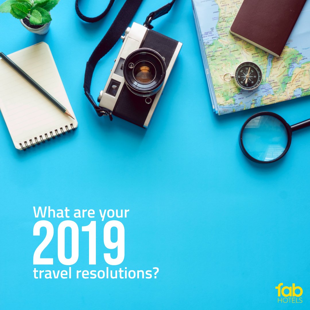 FabHotels's tweet photo. With 2019 upon us, tell us your bucket list travel destinations for the New Year! βοΈ
#NewYear #NewYearResolution #TravelResolution #TravelBucketList #Travel https://t.co/LRA4iZLqhw
