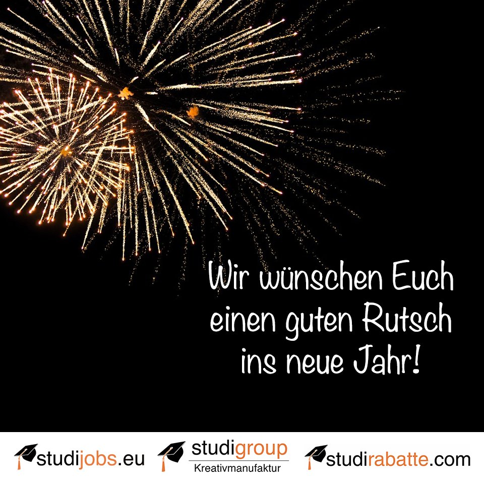 studijobs_eu's tweet photo. 🍾 Guten Rutsch 🍾

#studigroup #studirabatte #studijobs #silvester https://t.co/hNF9ePtCV8