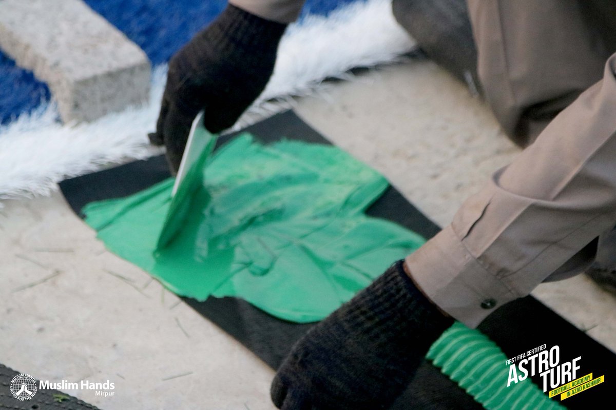 MuslimHandsMRP's tweet photo. Put the rigidity and durability of the Astro Turf on a side, sticking it to the ground is the guarantee that #MuslimHands team on ground needs to provide themselves, which requires great expertise &amp; dedication.  
#TotalFootball #PlaySweatRepeat #StreetChildUnited #Sports https://t.co/jbCDEHI2UV