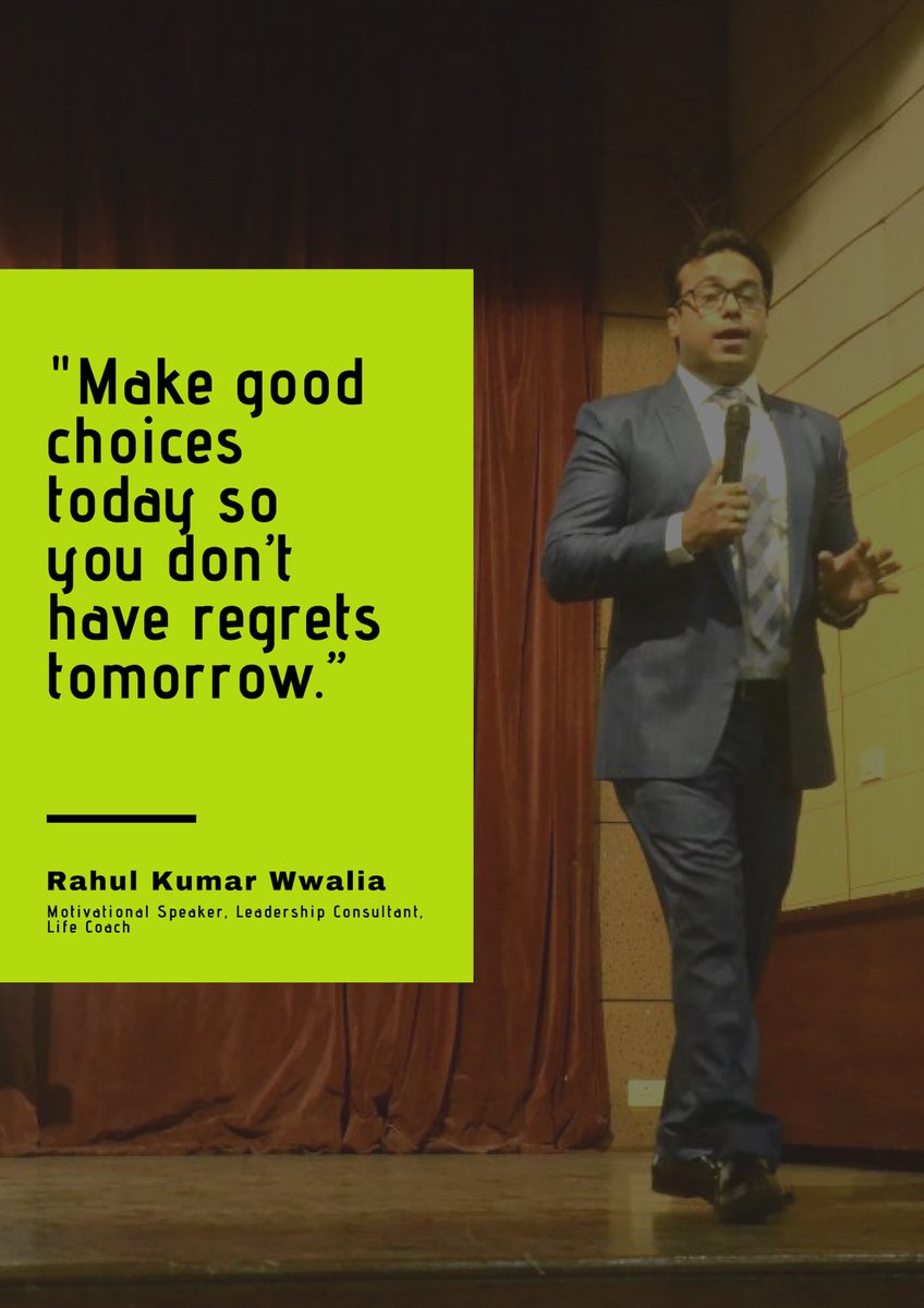 StudioM2016's tweet photo. "Make good choices today so you don’t have regrets tomorrow.” - Rahul Kumar Wwalia
@rahulwaliawins 
#rahulwalia #rahulkumarwalia #lifequotes #lifecoach #InspireVision #viralarmy #fullpower #gogalat #InspiriansAreEmperors #LifeAtInspire #ivlipl #loveinspire #KoiKasarNahi https://t.co/TowBa4s4EK
