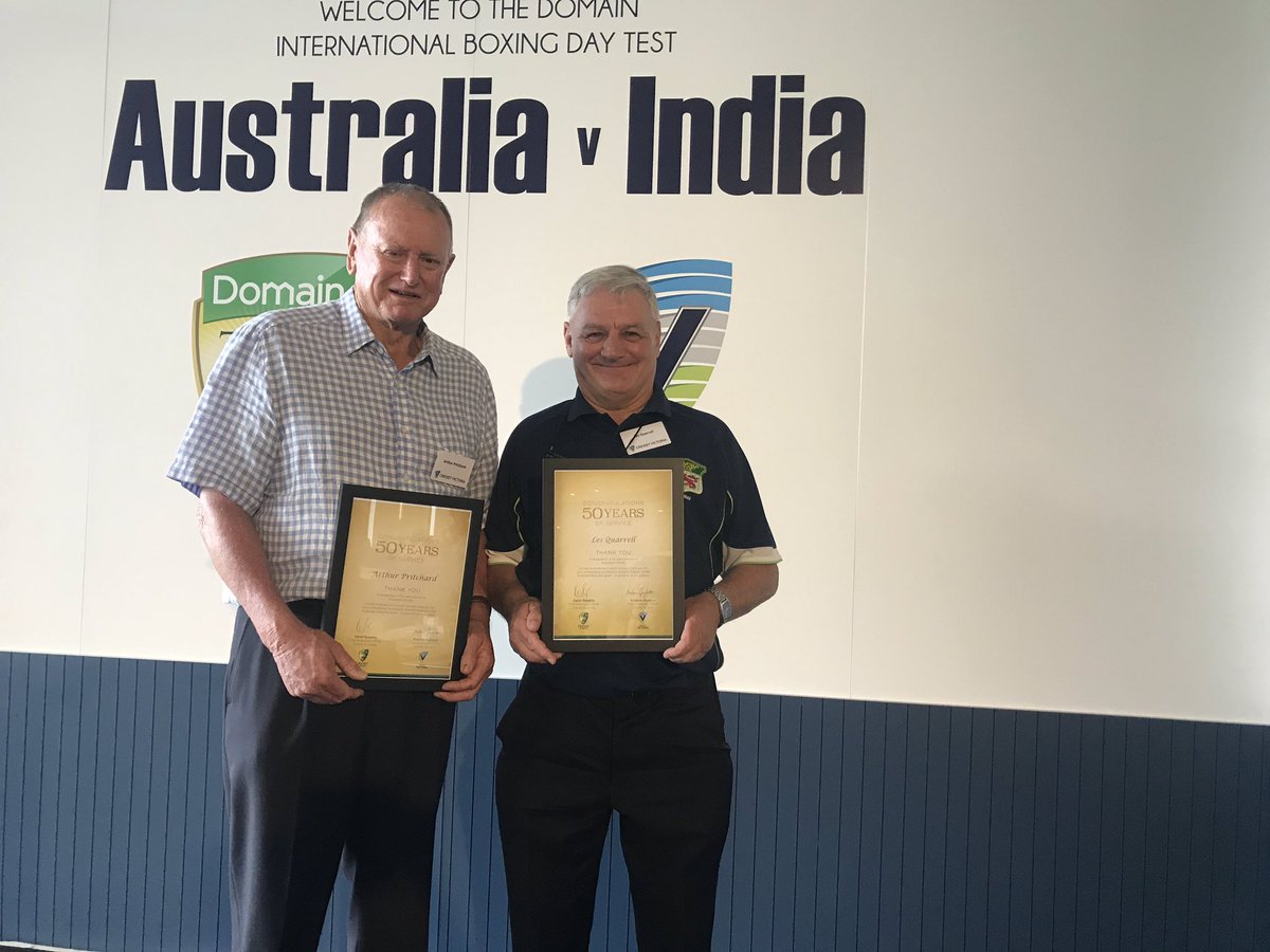 LesQuarrell's tweet photo. Delighted this week to receive Cricket Victoria’s 50 years in cricket award. Great to get with blokes have played with and against. https://t.co/3Igga1aeBg
