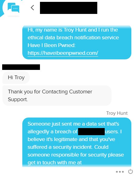 troyhunt's tweet photo. Doing my last data breach notification for 2018. It's early on New Year's Eve, but the chatbot I'm talking to is drunk already... 🍾 https://t.co/wNQIdL77dC
