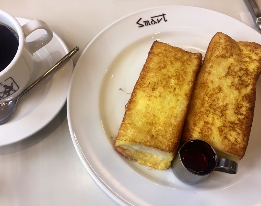 友田とん على تويتر Titleのフレンチトーストのモデルになったという京都 三条 スマート珈琲店のフレンチトースト この夏は改装中だったので何度も京都に来ていたけれど いつも振られつづけ ようやく食べれました ミルクがしっかり染みたパンを卵液が包んでいて