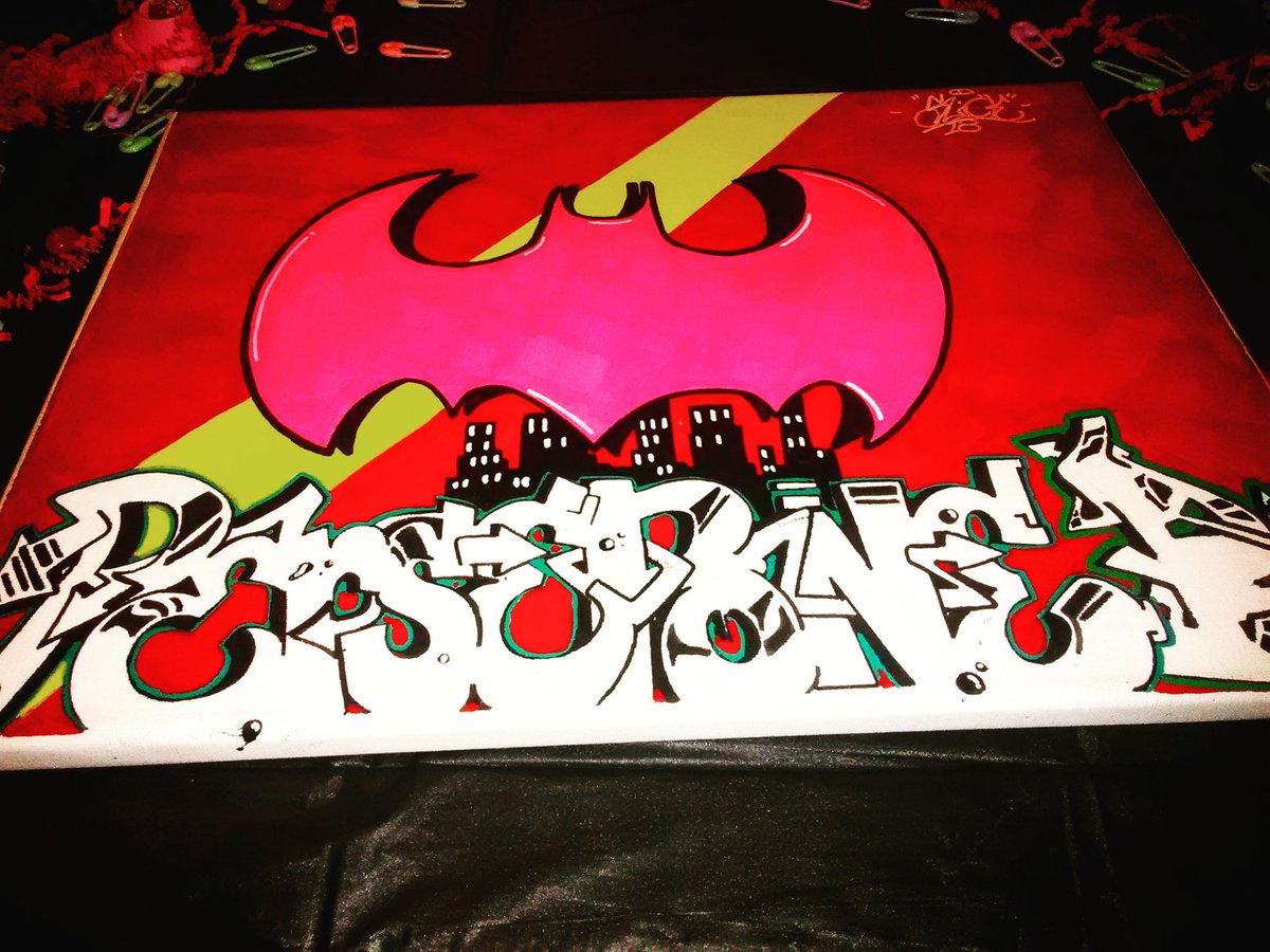 problemsaythat's tweet photo. Something I did in worked on for my sister in her baby Persephone ❤️ enjoy in loved everymoment stay blessed #BatMan #Logo #Design #Graffiti #Art #ArtTakeover #ArtMovement #ArtVision #18 #BabyShower #Positive #GoodVibes #ArtFlows #BiggerMoves #BiggerProjects #Sister #Boss #Town https://t.co/rE8uHDjp0b