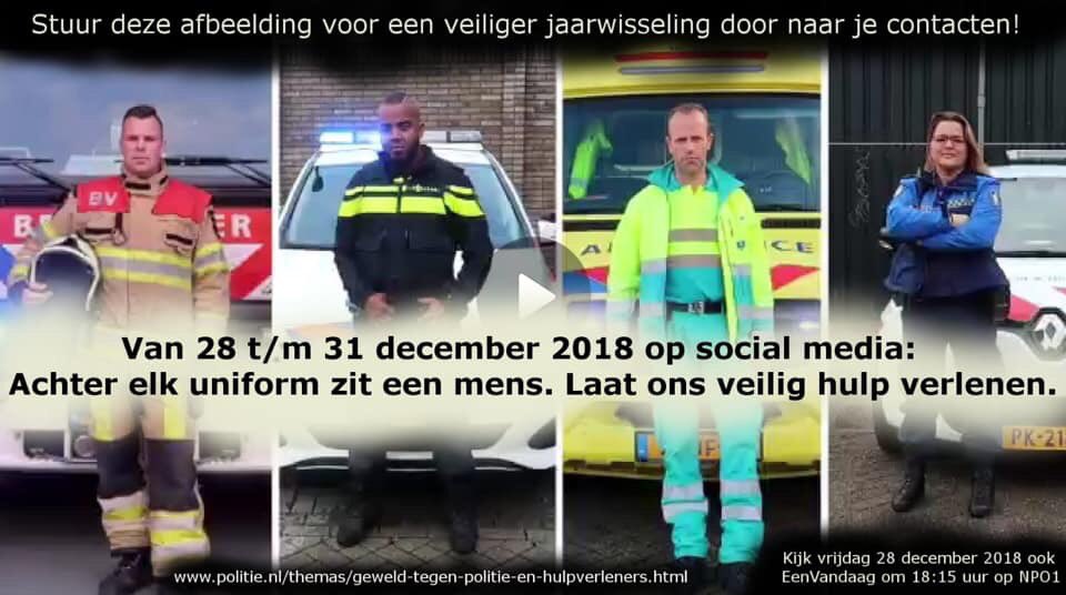 Na de onacceptabele gebeurtenissen afgelopen dagen: maak van ‘oud en nieuw’ een mooi feest én laat onze hulpverleners hun werk veilig doen!