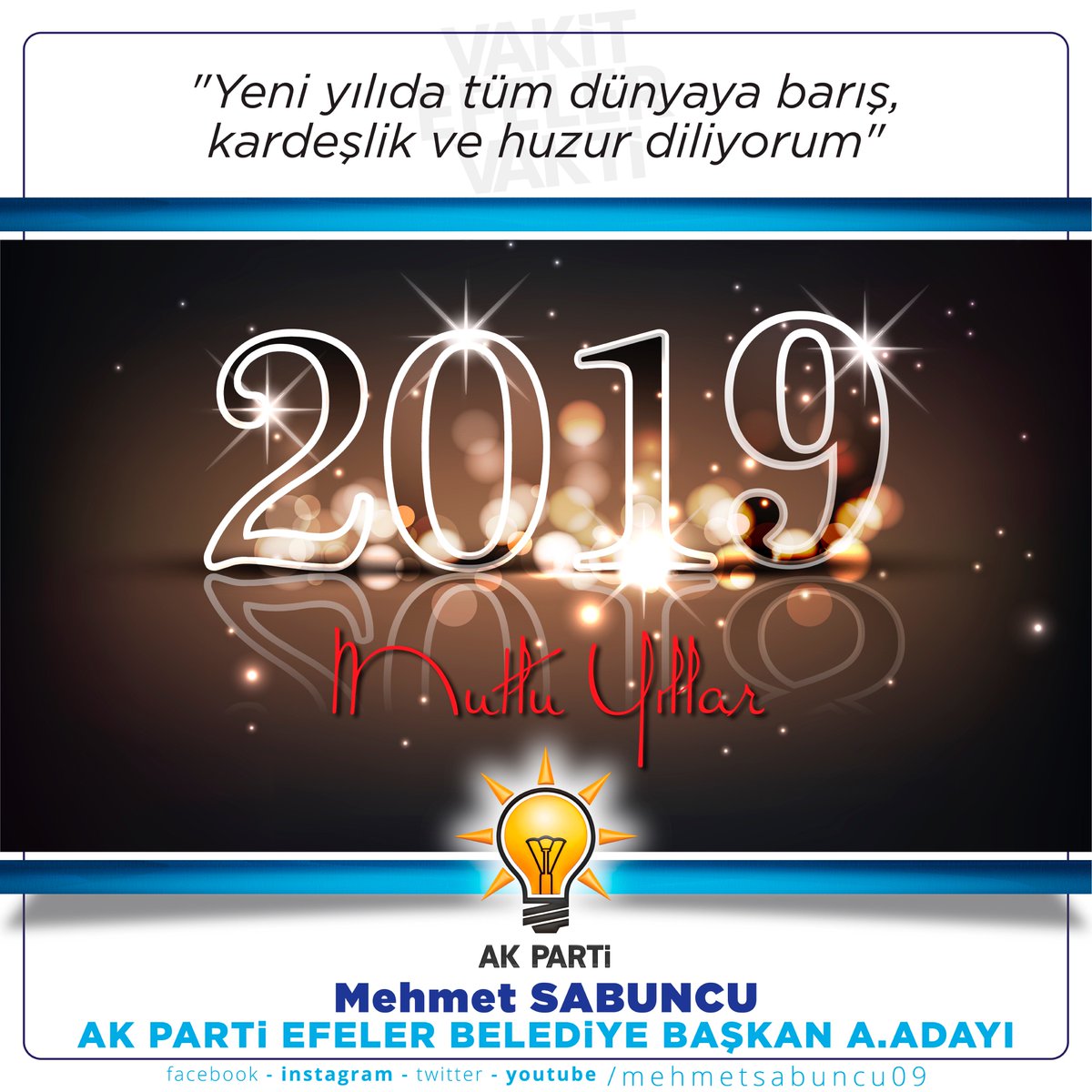 mehmetsabuncu09's tweet photo. "Yeni yılıda tüm dünyaya barış, kardeşlik ve huzur diliyorum" MUTLU YILLAR!
#hosgeldin2019 #yeniyıl #mutluyillar #akparti #aydin #efeler #belediye #aday #secim2019 https://t.co/h4xw0wWqzB